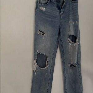 PrettyLittleThing Light Blue Distressed Boyfriend Jeans